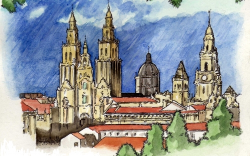 Exposición de los talleres de óleo, acuarela y manualidades. Espazo +60 Santiago