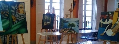 Exposición de trabajos de pintura y bordado. Espazo +60 Pontedeume