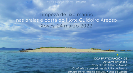 PLANCTON 2022. Limpeza de lixo mariño nas praias e costa do illote Guidoiro Areoso