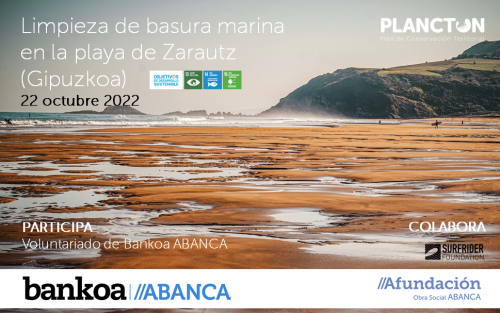 PLANCTON 2022. Limpeza de areeiros na praia de Zarautz