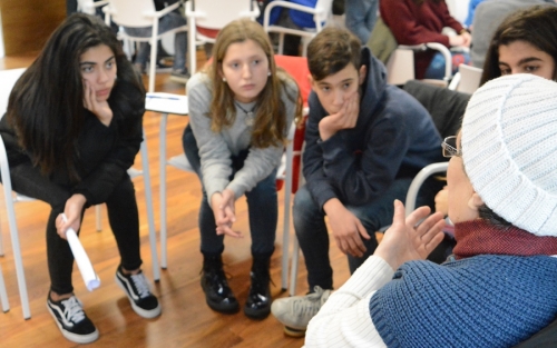 Visita guiada al alumnado del IES Castro da Uz por voluntariado de Fálame da emigración, Espazo +60 Viveiro