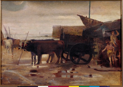 Carros en el puerto de Noia