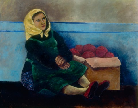 Mujer con manzanas