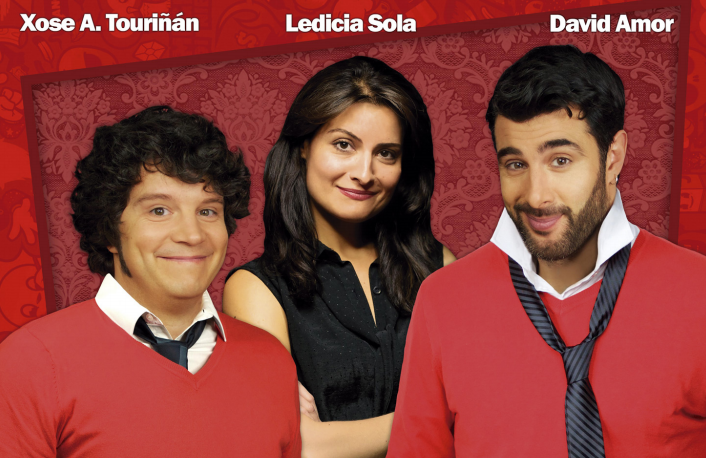 Xosé Touriñán, Ledicia Sola y David Amor estrenan en Vigo la comedia Amigos ata a morte