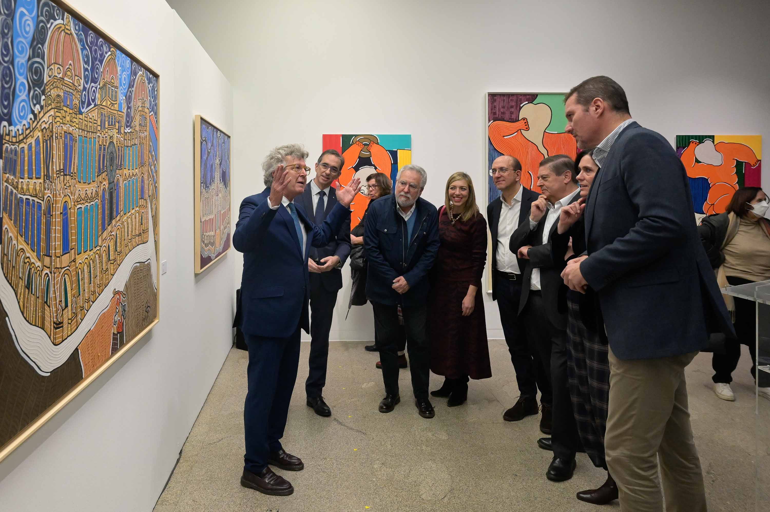 «A Coruña, arte y texturas», con 29 obras del «pintor de los edificios vivientes», Rafael Velloso en Afundación