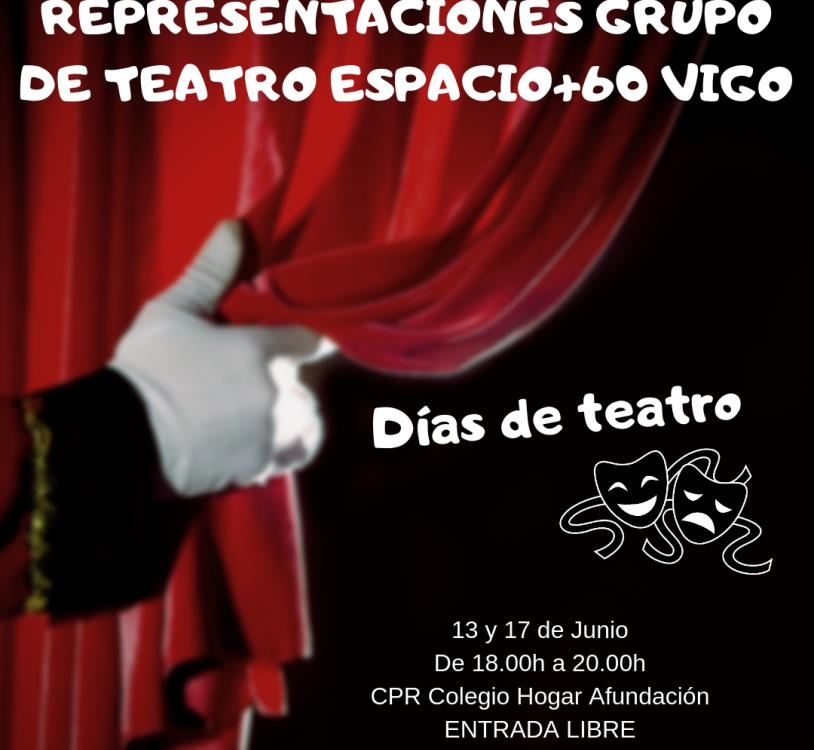 Representación teatral a cargo de los socios y socias del Espazo +60 Afundación de Vigo en el Colegio Hogar Afundación